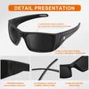 suoso Polarized Sports Sunglasses for Men, UV400 Wrap Around TR90 Frame | Ideal for Fishing, Driving, Cycling, Running, Golf; Wide Temples; Polarized Lenses Reduce Glare; Scratch Resistant; Anti-Slip