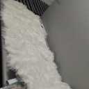 Faux Fur Rug Sheepskin Shag Fluffy Fuzzy White 2x6 ft Runner Rugs for Bedroom Bedside Bed Floor Living Room Plush High-Density Cushion Carpet Super Sofa Cover