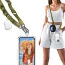 Phone Lanyard Crossbody Phone Strap - Universal Adjustable Cell Phone Lanyard Neck Strap (Army Green)
