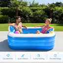 Inflatable Adult Bath Tub 2 Person,Freestanding Blow Up Bathtub with Foldable Portable Feature for Adult Spa,Indoor and Outdoor Universal Folding Pool with Electric Air Pump (Blue, 63"x43.3"x21.6")