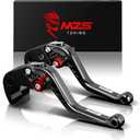 MZS Black Motorcycle Brake Clutch Levers Short Adjustable CNC Compatible with GSXR 600 97-03 / GSXR 750 96-03 / GSXR 1000 01-04 / GSXS 750 11-23 / SV650 16-21 / DL650 11-21 / GSX250R 18-22