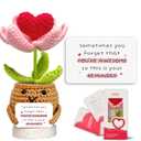 Gossby Handmade Positive Heart Flower Crochet - Sometimes You Forget You're Awesome - Inspirational Gift for Mom - Birthday, Appreciation, Positive Gift for Women, Teacher, Friend, Coworker