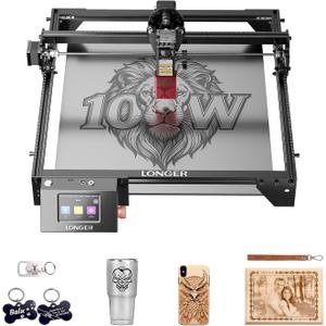 LONGER Ray5 Laser Engraver and Cutter Machine,10W Laser Engraver with 3.5" Touch Screen, Offline Use, 24000mm/min, CNC DIY Engraving Machine for Wood, Metal, Acrylic & Glass, 400 * 400mm