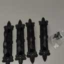 SMARTSTANDARD Heavy Duty 9" Antique Barn Door Handle Set of 4, Large Rustic Carved Door Pull, for Gates Garages Sheds, Black Powder Coated Finish