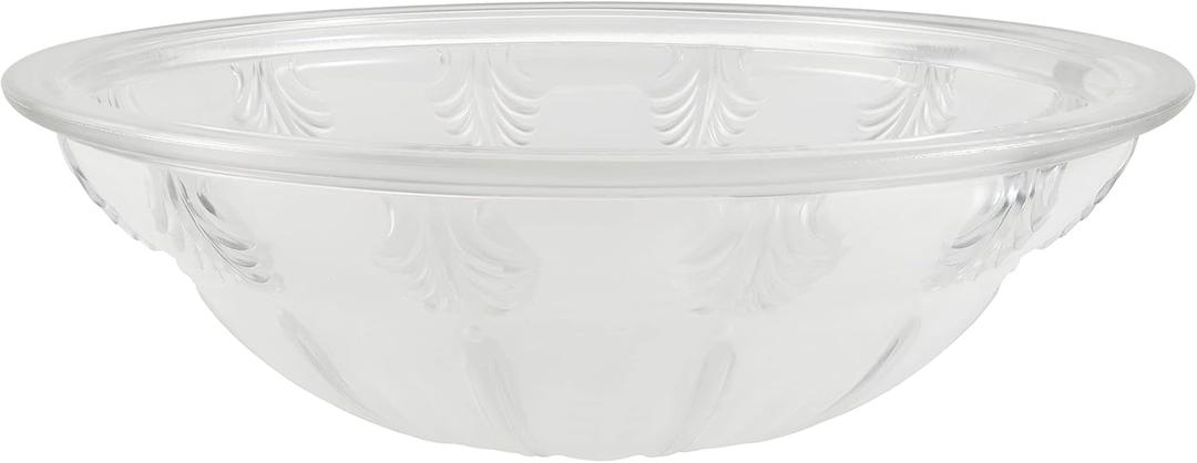 Aspen Creative 25004-68-1 Replacement 2-Tone Clear & Sandblasted Glass shade for Flush Mount or Semi-Flush Mount, 1/2" Center Hole, 11-3/4" Diameter x 3-7/8" Height