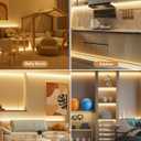 PAUTIX COB LED Strip Light,LED Lights 16.4ft,UL Listed Warm White 2700K Dotless Strip Lights,CRI93+ Super Bright Dimmable 24V Flexible Tape Light with RF Remote,for Cabinets,Kitchen Office Lighting