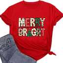 Merry Christmas Shirts for Women Funny Snowflake Graphic Print Holiday T Shirt Winter Casual Short Sleeve Xmas Tee Tops (S)