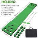 Golf Putting Game Set for Indoor & Outdoor, Portable Golf Pong Putting Green Mat with 2 Putters, 2 Balls,12 Hole Covers, 1 Storage Bag for Home, Backyard, Office & Party