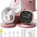NCVI Wearable Breast Pump, in-Bra Hands-Free Electric Pump with Hospital-Grade -300mmHg Suction, Portable & Rechargeable Breast Pump, 4 Modes 9 Levels for Home, Work & On-the-Go
