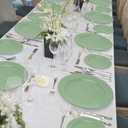 50PCS Sage Green Plastic Plates Disposable Green Plastic Plates include 25 Dinner (10.25") & Dessert/Salad (7.5") for Birthday, Baby Shower, Wedding, Graduation Party Decoration