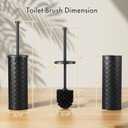 Toilet Bowl Brush and Holder Set 2 Pack with 4 Extra Brush Heads | Extra Long Handle with Splash Guard Cover, Tool-Free Installation, Bathroom Space-Saving, Cleaner Sets for Apartments, RV (Black)