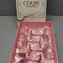 Vintage Art Deco Coupe Glasses | Set of 4 | 7 oz Classic Cocktail Glassware for Champagne, Martini, Manhattan, Cosmopolitan, Sidecar | Crystal Speakeasy Style Saucer Goblets with Stems