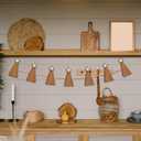 Wood Star Top Christmas Tree Christmas Garland Rustic Wood Chain with Wooden Bead Hanging Decorations for Mantle Wall Window Door Winter Home Xmas Tree Decor Holiday Crafts