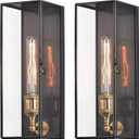 c cattleya Outdoor Wall Lanterns Set of Two, Solid Brass Waterproof Exterior Light Fixtures, Front Porch Lights Outdoor Sconces Wall Lighting for House Patio Yard Garage Hallway Entrance (4.75''W x 14.25''H)