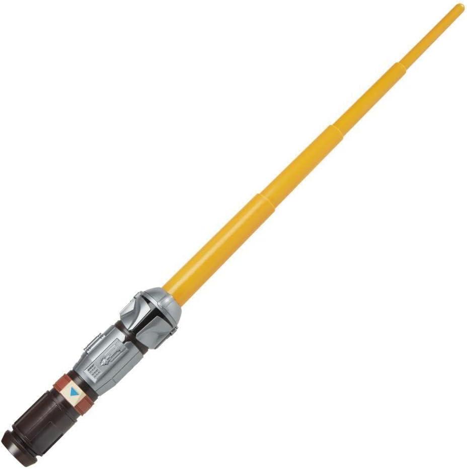 STAR WARS Lightsaber Squad The Mandalorian Extendable Orange Lightsaber Roleplay Toy for Kids Ages 4 and Up
