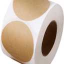 1.5 Inch Light Brown Round Stickers, 500 Pcs Color Coding Dot Stickers, Matte Finish Self-Adhesive Writable Kraft Labels for Packages, Jars, Containers, or Craft Projects