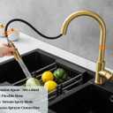 Havin Gold Kitchen Faucet with Pull Down Sprayer, High Arc Stainless Steel Material, with cUPC Ceramic Cartridge,Without Deck Plate,Fit for 1 Hole Kitchen Sink or Laundry Sink,Brushed Gold,HV501G