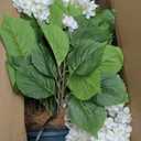 QIANYUN Artificial Hydrangea Tree 29" Tall (Set of 2), Faux White Hydrangea Plant in Pot, Realistic Artificial Plant for Indoor Outdoor Porch, Patio, Balcony Decor