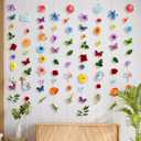 5pcs 36 ft Flower Garland Artificial Hanging Wildflower Garland Fake Silk Flower Vines Floral Garlands with Butterfly for Spring Summer Wedding Bridal Birthday Grad Party Backdrop Background Decor