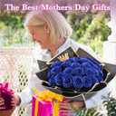 Waipfaru Glitter Roses Bouquet, DIY Fake Flowers Bouquet, Birthday Gifts for Women Mom, 36 Pcs Blue Rose for Grandma Wife Girlfriend Valentines, Mothers Day, Anniversary, Graduation