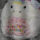 17'' Happy Birthday Unicorn Plush Pillow, Soft & Squishy, White Unicorn Stuffed Animal for Cuddle, Plushie Room Decor, for Girls & Boys