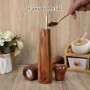 2 Pack 10 Inch Acacia Wooden Salt and Pepper Grinder Set, Manual Salt and Pepper Mills, Salt Grinder Refillable with Adjustable Coarseness, Ceramic/Stainless Steel Core Tableware Gifts