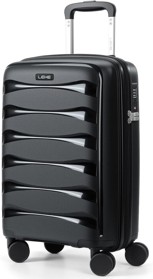 20 inch carry on luggage 22x14x9 Airline Approved, Black