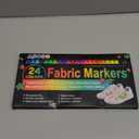Fabric Markers Permanent For Clothes, 24 Colors Fabric Paint Pens -Waterproof & Machine Washable, Paint Markers for T-Shirt, Canvas Shoes,Bags,Baby Onesies, Fine Tip Clothing Marker for Laundry Marker