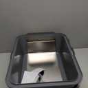 Stainless Steel Cat Litter Box with Lid, Extra Large Enclosed Litter Box High Sided Metal Litter Box with Scoop, Pedal, Top & Side Entry Anti-Leakage& Easy Cleaning(Dark Grey)