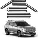 6pcs Out-Channel Window Rain Guards Fit for 2026 Hyundai Palisade, Extra Durable Window Visors Vent Visors Vent Shades Wind Deflector Dark Smoke Car Tape-on 6-pcs with Thicker