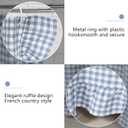 HunnmingRe Ruffled Gingham Shower Curtain 72 x 72 Inch Dust Blue Cotton Vintage Farmhouse Rural Plaid Shower Curtain with 12 Hooks for Bathroom Bathtubs Decor