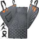 URPOWER Dog Car Seat Cover for Pets 100% Waterproof Seat Cover Hammock 600D Heavy Duty Scratch Proof Nonslip Durable Soft Back Seat Covers for Cars Trucks and SUVs (Standard - 54" Length, A-Black with Orange)