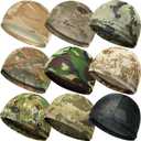 9 Pcs Cooling Skull Cap Camo Liner Sweat Wicking Lightweight Cycling Cap Running Head hat for Men Women