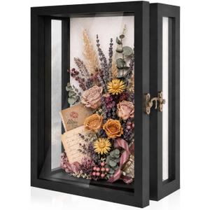 Deep Shadow Box 11x15 Wooden Display Case, 3 Sided Acrylic, Wall Mount