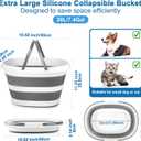 28L Large Collapsible Mop Bucket with Handle for Cleaning, Silicone Portable Pet Bathtub for Puppy Small Dogs Cats, Foldable Laundry Basket Hamper Clothes Storage Bin Space Saving Design for RV Home