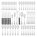 48 Pcs Silverware Set with Steak Knives Service for 8,Stainless Steel Flatware Set,Mirror Polished Cutlery Utensil Set,Home Kitchen Eating Tableware Set,Include Fork Knife Spoon Set,Dishwasher Safe