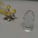 Movdyka Crystal Yellow Rose Flower Figurine with Vase Handmade Romantic Glass Rose for Wife Mom on Birthday Christmas Wedding Home Decorations