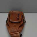 BULLCAPTAIN Genuine Leather Sling Bag with USB Charging Port Multi-pocket Chest Bag for Men Hiking Travel Daypack XB-129(Brown)