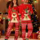 Christmas Pajamas Set, Red Loungewear Sleepwear Pant Set (Large)