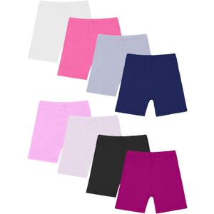 Ruisita 8 Pack Girls Bike Cartwheel Shorts Toddler Under Dress Dance Short Kids Safety Shorts(2-14 Years Old and up) 110