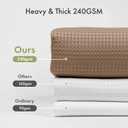 AmazerBath Taupe Shower Curtain Waffle Textured, Fabric Shower Curtain Tan Thick Heavy Duty 240GSM Hotel Quality Bathroom Shower Curtains, 72 x 72 Inches