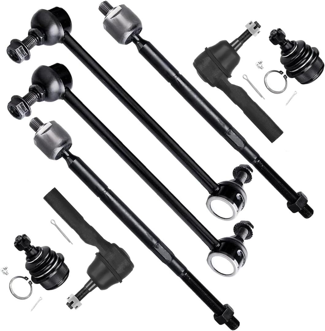 SCITOO 8pcs Front Suspension Kit Inner Outer Tie Rod End fit 2009-2015 for Dodge Journey Lower Ball Joint Sway Bar Link