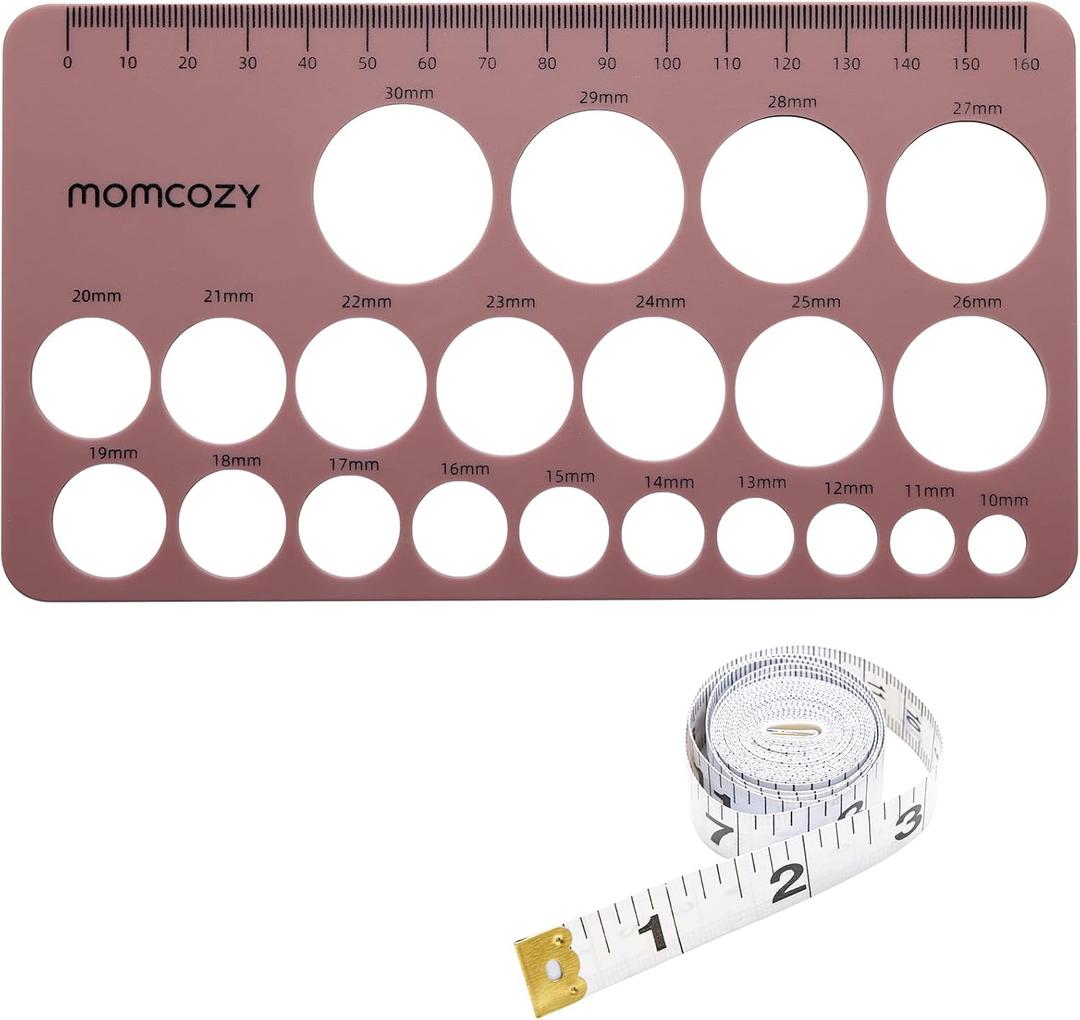 Momcozy Nipple Ruler for Flange Sizing, Soft & Flexible Silicone Measurement Tool for Breast Pump Sizing, Compatible with Momcozy, Medela, Spectra, Lansinoh, Easy to Use for Comfortable Pumping