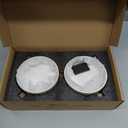 LE TAUCI Dog Bowl Set with Acacia Wood Stand - 1.5-Cup Ceramic Puppy Bowls for Small Dogs, Dual Food and Water Bowls with Weighted Non-Slip Base (Fireworks+Clover)