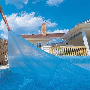 Blue Wave 16-ft x 32-ft Rectangular Pool Solar Blanket - 12-mil Solar Pool Cover with Thermal Bubbles to Retain Heat and Reduce Evaporation  Fade Resistant Pool Solar Cover for Inground Pool - Blue