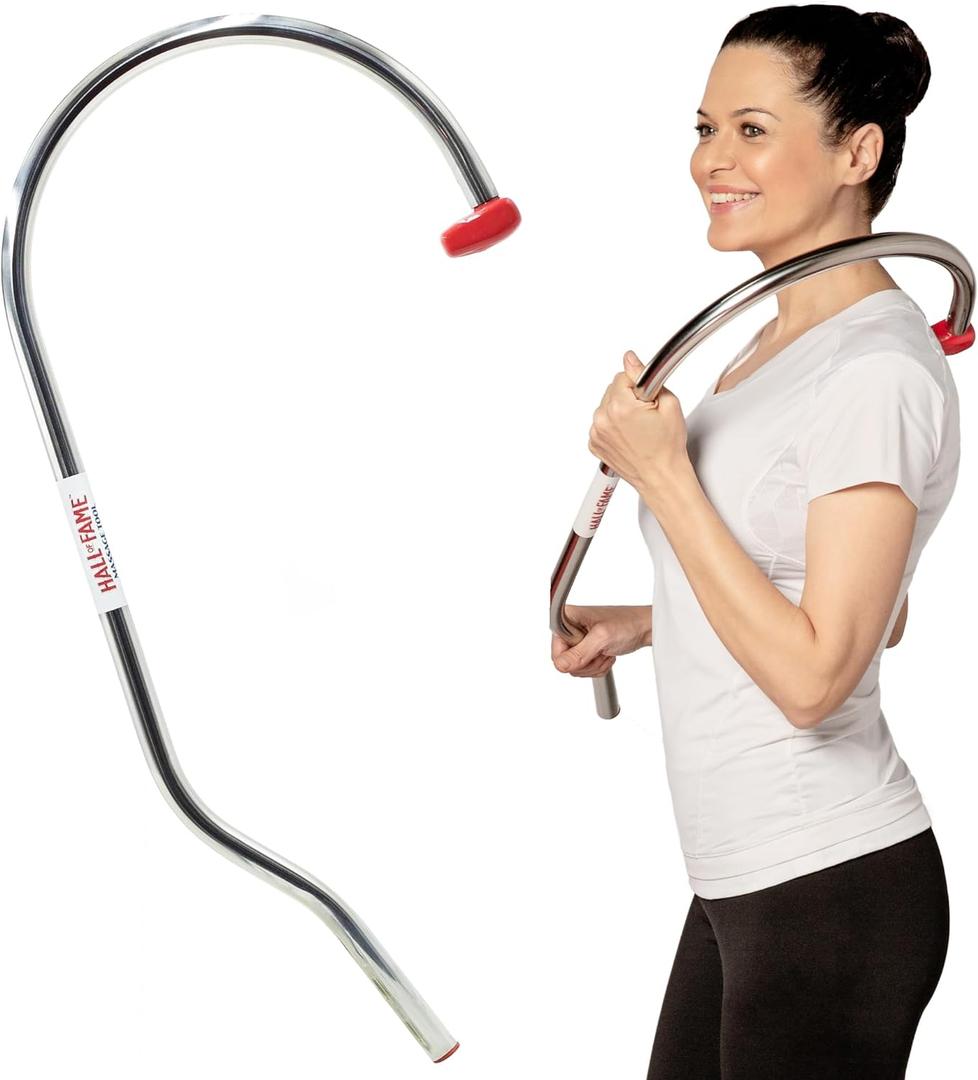 Hall of Fame Neck & Back Massager Tool - Trigger Point Massage Tool with Self Massage Hook for Pain Relief, Shoulder, Neck, and Back Muscle Knot Remover - Gift for Men and Women Hall of Fame Neck & Back Massager Tool - Trigger Point Massage Tool with Self Massage Hook for Pain Relief, Shoulder, Neck, and Back Muscle Knot Remover - Gift for Men and Women