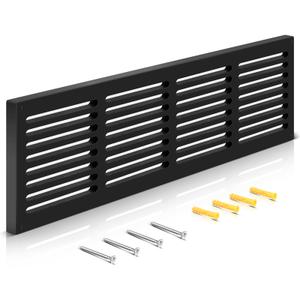 Colingmill 1 Pcs Decorative Return Air Vent Cover 32 x 8.5 x 3/4 Inch (30x6 Duct Opening) Black MDF Modern Farmhouse Wall Vent Grille High Airflow Cold Air Return HVAC Cover for Wall Baseboard