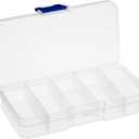 Juvale 12-Pack Mini Tackle Box Organizer - Clear Plastic, 5 x 2.6 x 0.8 In - Customizable Dividers for Screw & Bead Storage - Craft & Earring Storage Containers