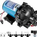 WASSERMANN 55-Series Boat Water Pressure Pumps,12V DC 7.5 GPM 75 PSI,5 Chamber Self-Priming with Heavy Duty Pressure Switch Diaphragm Water Pump,for Boat Decks, Large RV, Yacht Marine Caravan