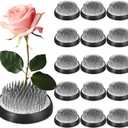 Sliner 16 Pieces Floral Frogs Round Flower Holder Japanese Ikebana Vase Kenzan Flower Arranger Floral Fixed Tools Pin for Arrangement Home DIY Craft(Silver,1.57 Inch)